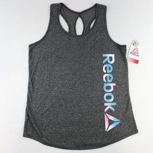 Reebok Tank Top Youth Girls Racerback Training Slim Fit Stretch Gray